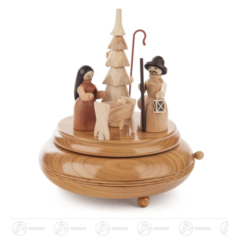 Spieldose mit Krippefiguren, natur Melodie:Am Weihnachtsbaume