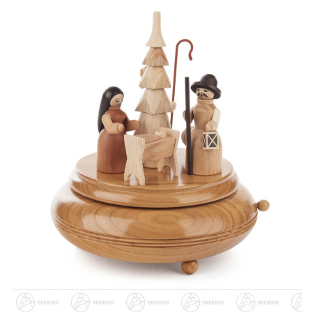 Spieldose mit Krippefiguren, natur Melodie:Am Weihnachtsbaume