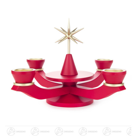 Adventsleuchter mit Stern, rot, für Teelichte