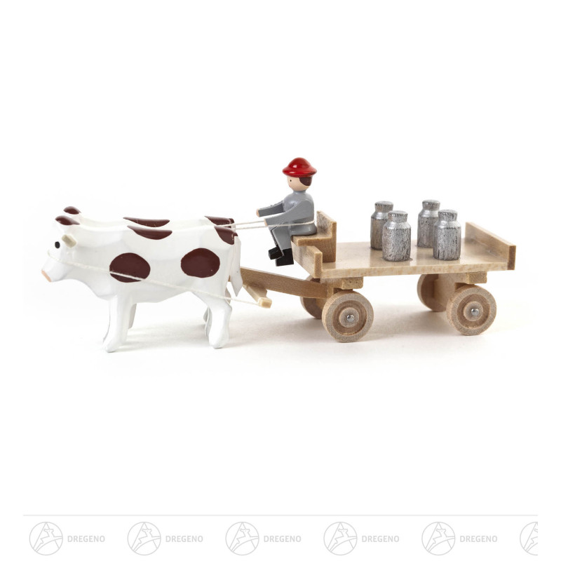 Gespann Ochsen mit Tafelwagen und Kannen
