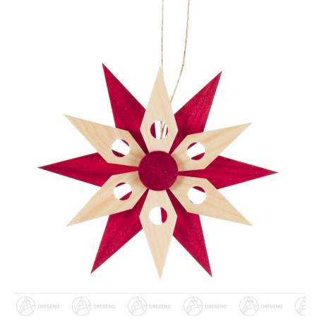 Behang Spanstern rot/natur (4) 8cm