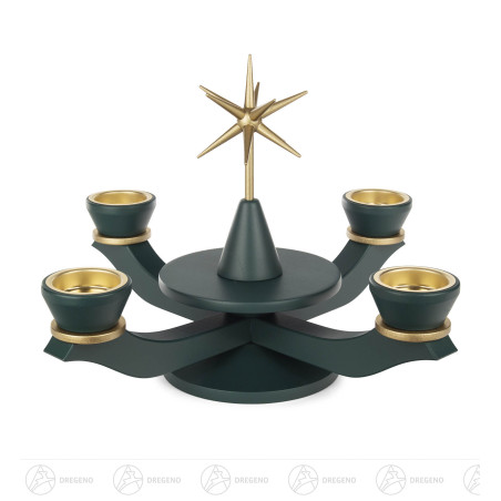 Adventsleuchter mit Stern grün für Teelichte 19x 18cm