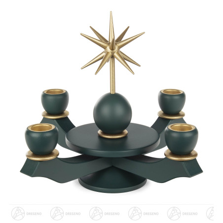 Adventsleuchter mit Stern grün für Wachskerzen D22 mm 20cm