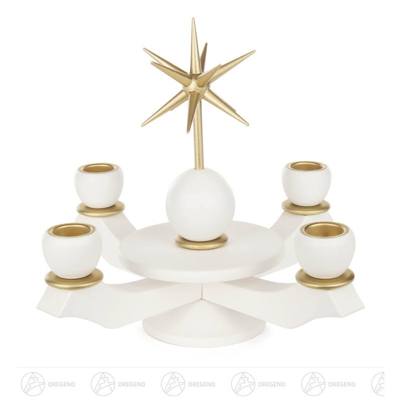Adventsleuchter mit Stern weiß für Wachskerzen D22 mm 20cm