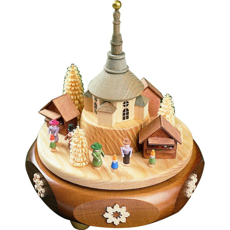 Spieldose Seiffener Weihnachtsmarkt 18er Spw. H 16cm