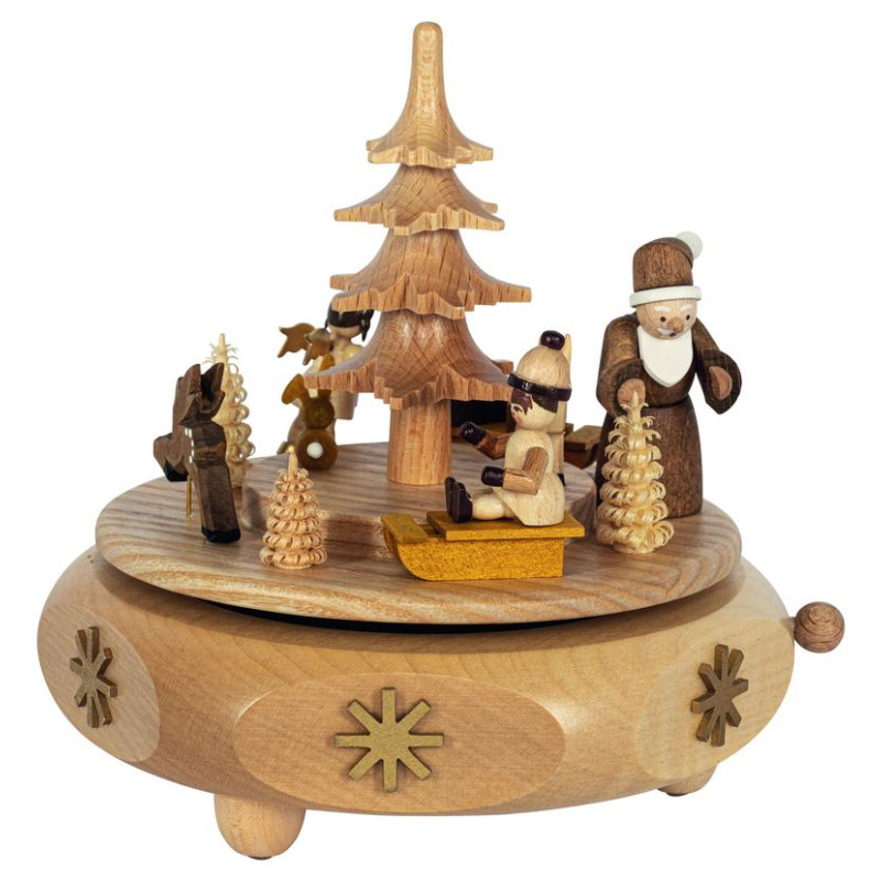 Spieldose Weihnachtsbescherung 18er Spw. H 16cm 1