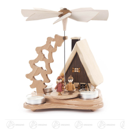 Pyramide mit Räucherhaus, für Teelichte