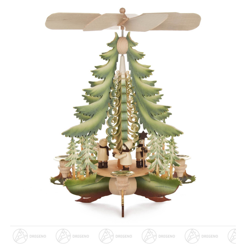 Pyramide farbig mit Kurrendesängern für Kerzen d14mm