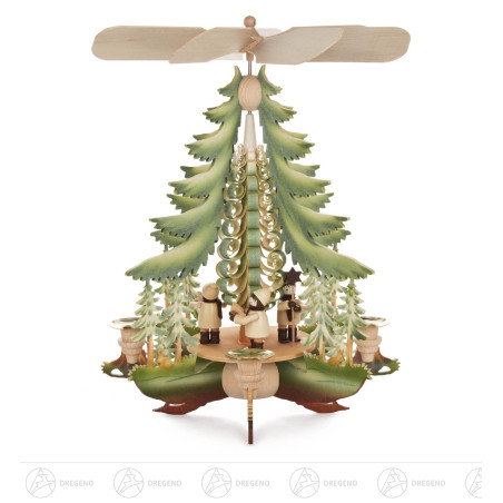 Pyramide farbig mit Kurrendesängern für Kerzen d14mm