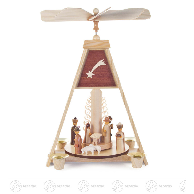 Pyramide mit Christi Geburt, für Kerzen d14mm