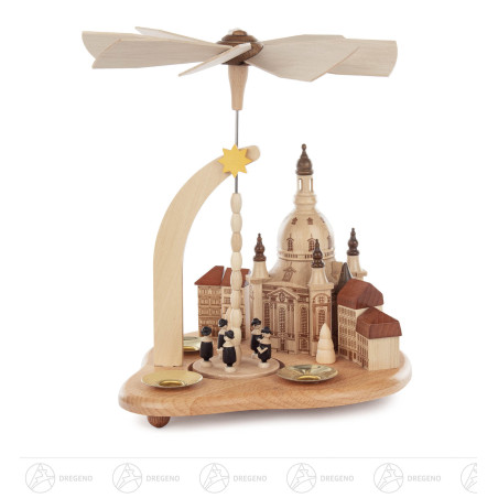 Pyramide mit Dresdner Frauenkirche und Neumarkthäusern, für Kerzen d14mm