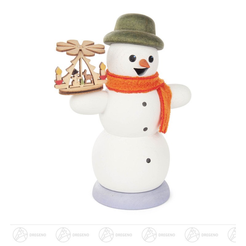 Räuchermann Schneemann mit Pyramide