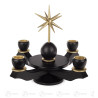 Adventsleuchter Esche mit Stern schwarz für Wachskerzen D220mm 19x 18