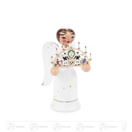 Miniatur Engel mit Schwibbogen Erzgebirge 5cm