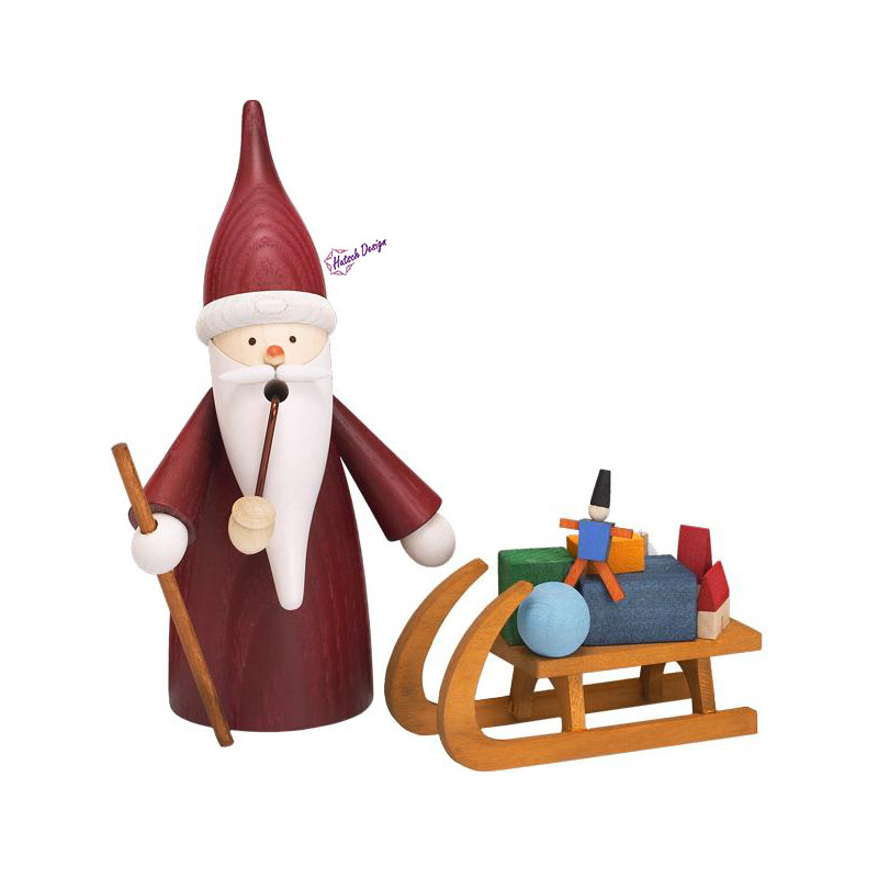 Weihnachtswichtel mit Schlitten 16cm