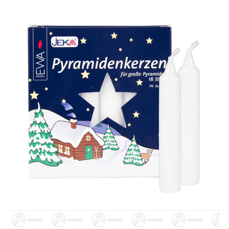 Pyramidenkerzen 17mm, weiß (18)