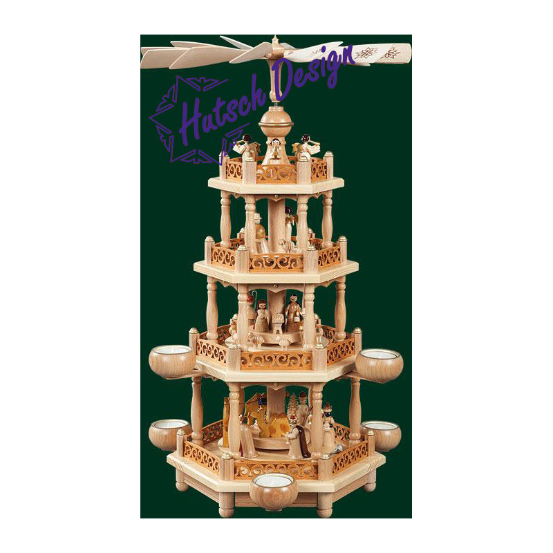 Pyramide 3-st. Christi Geburt für Teelichte  55 cm