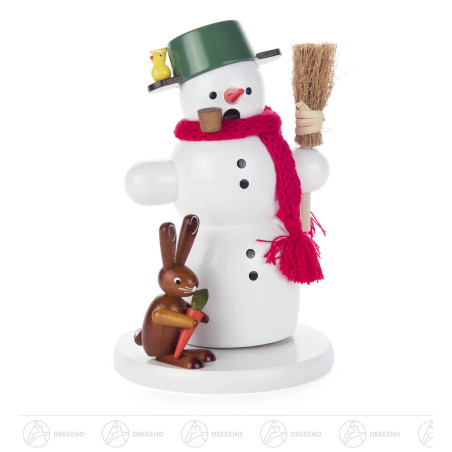 Räuchermann Schneemann mit Hase