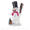 Räuchermann Schneemann mit Zylinderhut, Baum und Hase