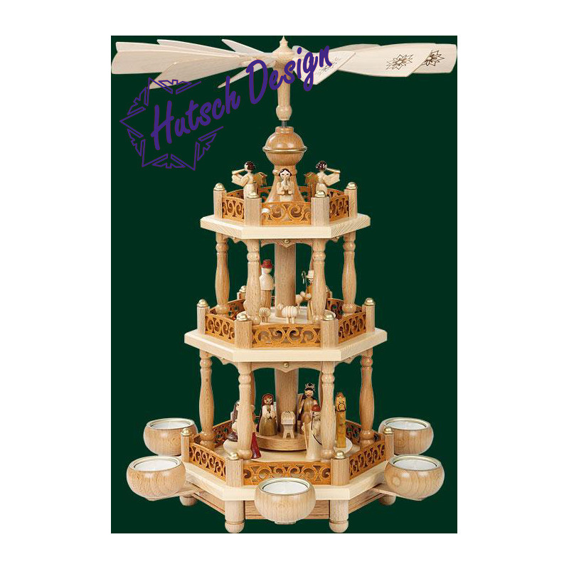 Pyramide 2-st. Christi Geburt für Teelichte  46 cm