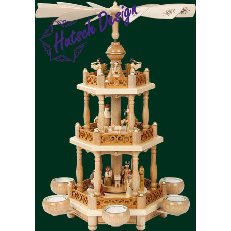 Pyramide 2-st. Christi Geburt für Teelichte  46 cm