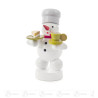 Schneemann Bäcker mit Kaffee und Kuchen 8cm