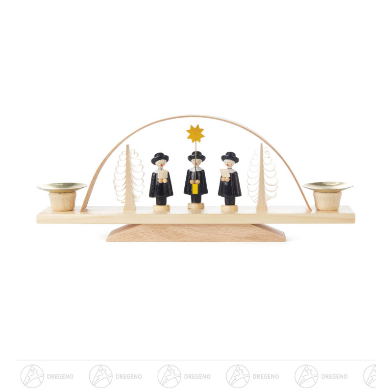 Schwibbogen mit Kurrende, für Kerzen d14mm