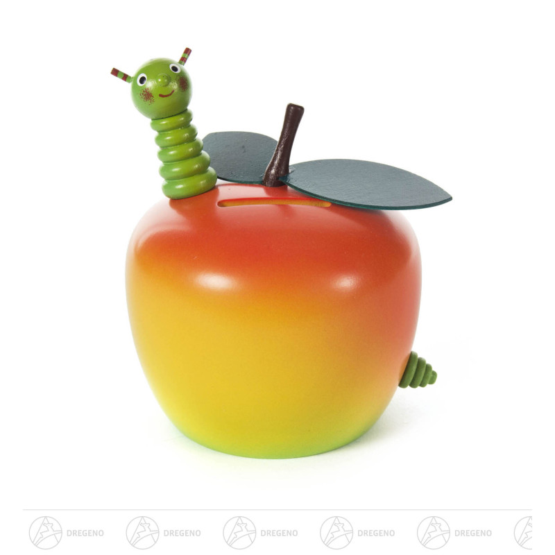 Spardose Apfel mit Wurm