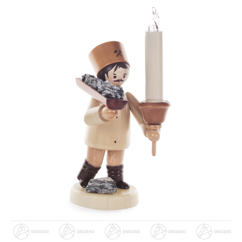 Bergmann Erzträger, inklusive LUMIX LED-Kerze (nicht für Wachskerzen geeignet) 13cm