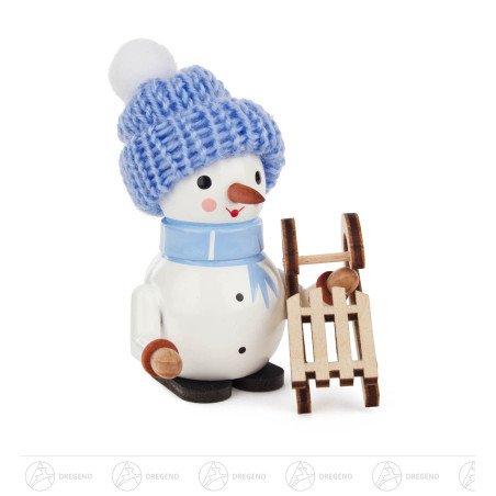 Schneemann Oskar mit Schlitten 8,5cm