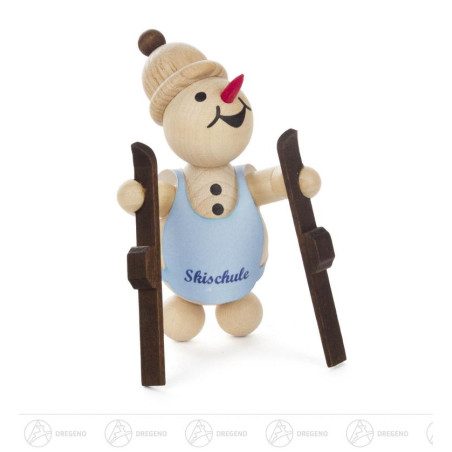 Schneemann Junior Skianfänger Guck in die Luft
