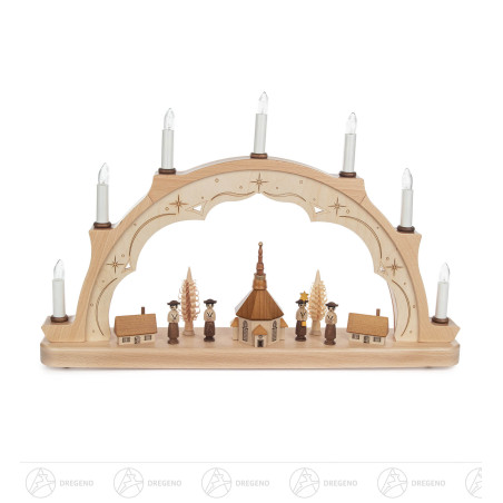Schwibbogen mit Kurrende elektr. Beleuchtung 34x51cm