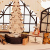 Schwibbogen Tanne Weihnachtsstube mit Fenster 70x39cm