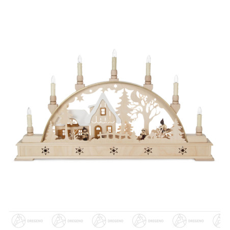 Schwibbogen mit Laternenkindern, elektrisch beleuchtet 36x64cm