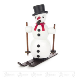 Räuchermann Schneemann auf Ski