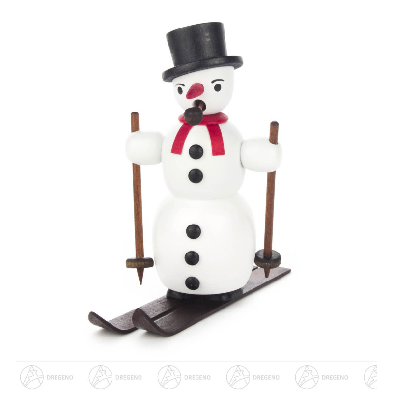 Räuchermann Schneemann auf Ski