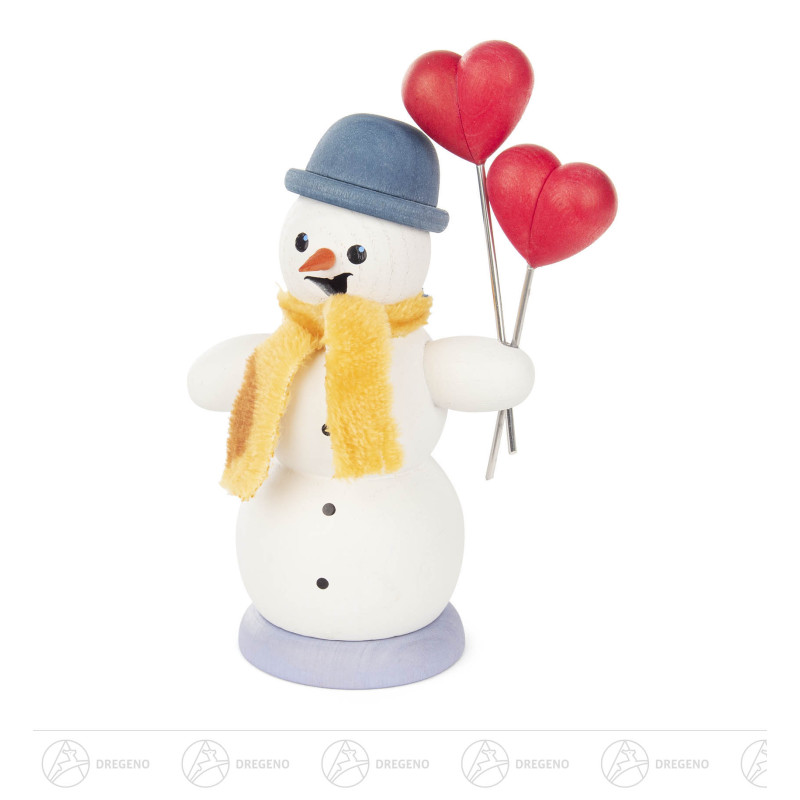 Räuchermann Schneemann mit Herzen