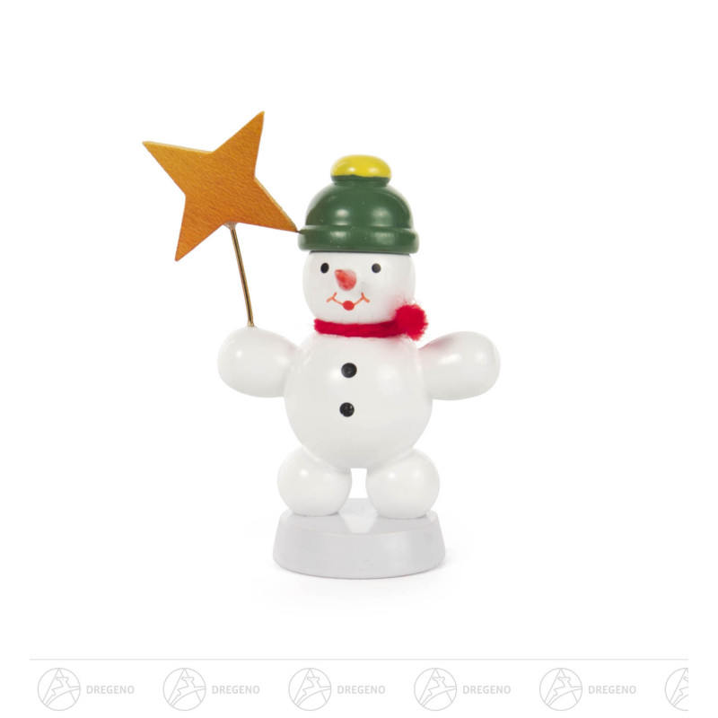 Schneemann mit großem Stern 6cm