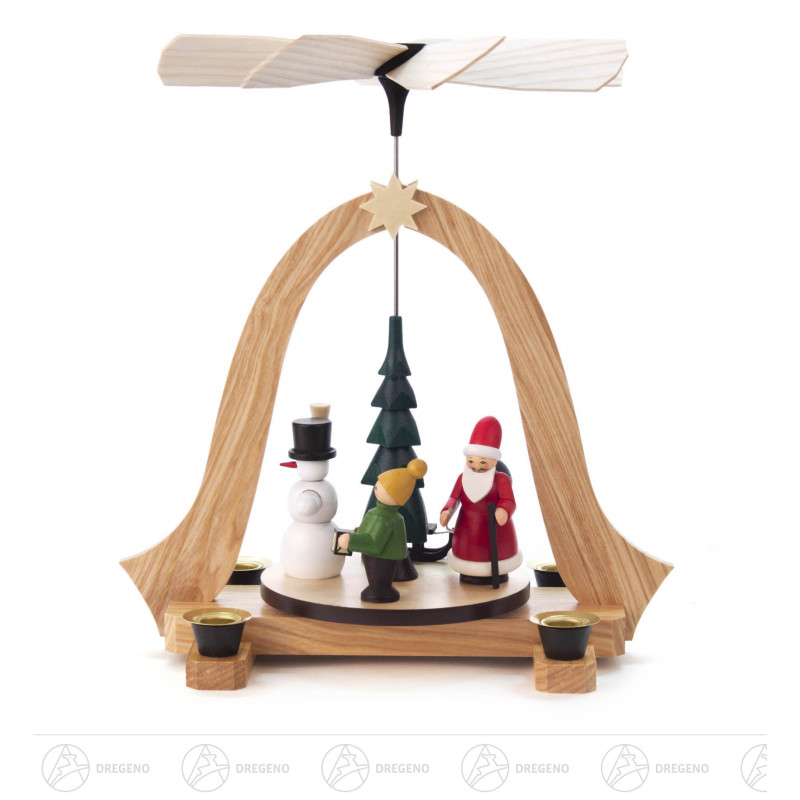 Pyramide Weihnachtszeit farbig, für Kerzen d14mm