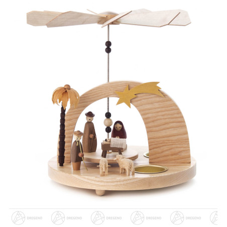 Pyramide mit Christi Geburt und Rundbogen, für Teelichte