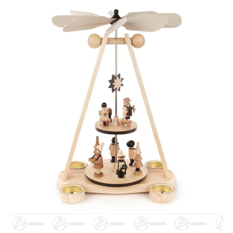 Pyramide Spielwarenmacher natur 2-stöckig für Teelichte