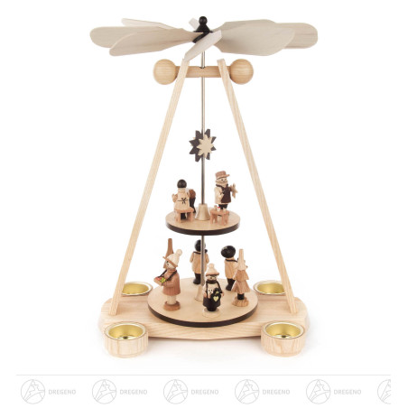 Pyramide Spielwarenmacher natur 2-stöckig für Teelichte