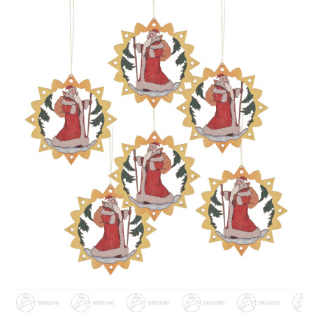 Behang Weihnachtsmann bunt (VE 6) 6cm