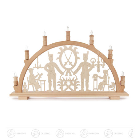 Schwibbogen mit Erzgebirgsmotiv elektrisch beleuchtet 40x66cm