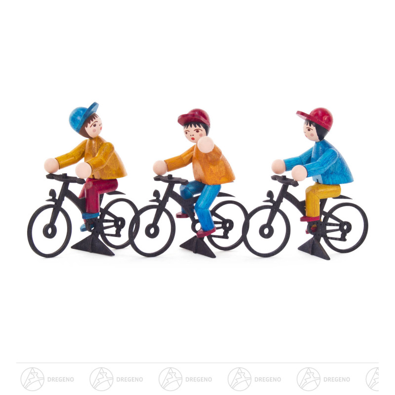 Fahrradfahrer farbig lasiert (3) 6cm