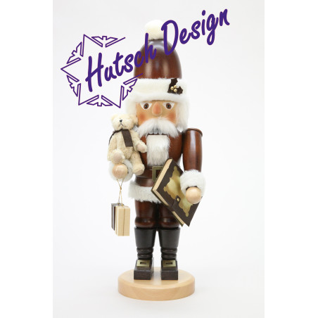 Nussknacker Weihnachtsmann mit Teddy natur  44,0 cm