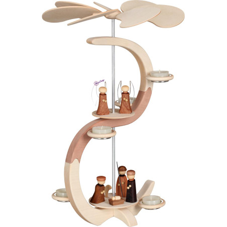 S-Pyramide, Christi Geburt und Engel 46cm