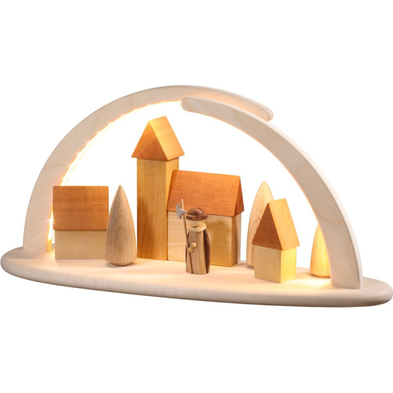 Bogen groß natur, LED-beleuchtet, Motiv Nachtwächter 21cm