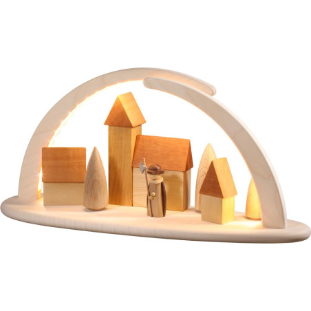 Bogen groß natur, LED-beleuchtet, Motiv Nachtwächter 21cm