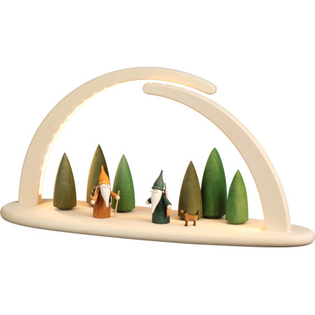 Bogen groß natur LED beleuchtet Motiv Waldszene 21 x42 x13cm